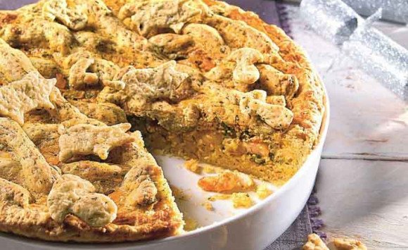 Krevetový silvestrovský koláč