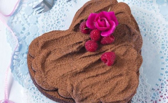 Parížske čokoládové srdce s brusnicami