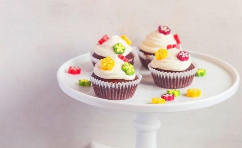 Kvetinové čokoládové cupcakes 