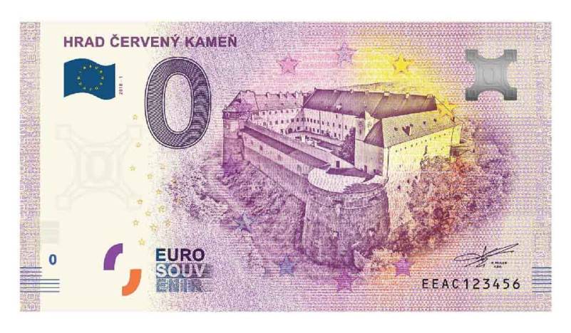 Aj Hrad Červený Kameň má svoju 0 euro souvenir bankovku