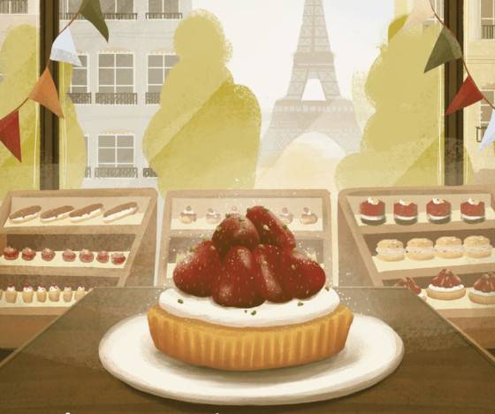 Lahodná a chutná romanca Cukráreň v Paríži
