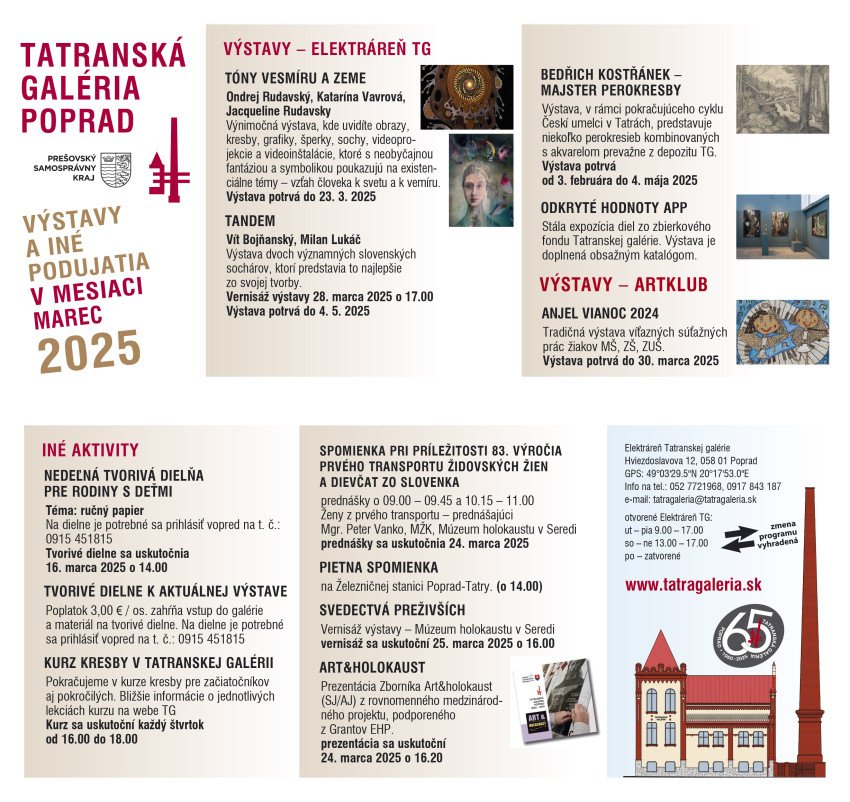Tatranská galéria Poprad - MAREC 2025