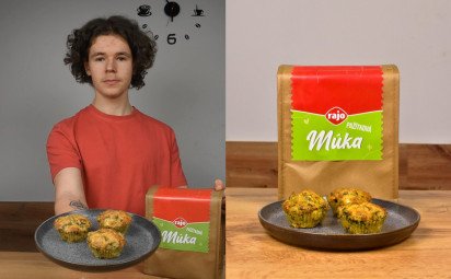 Slané raňajkové muffiny s pažítkovým cottage cheese