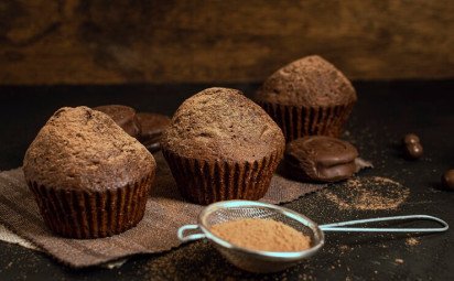 Sladké čokoládové muffiny