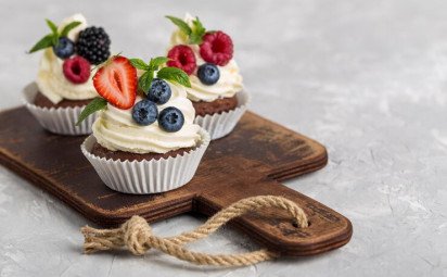 Kakaovo-perníkové muffiny s fondánom