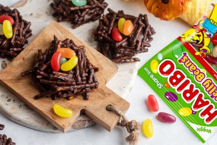Veľkonočné čokoládové hniezda s Jelly Beans