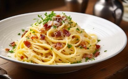 Krémové špagety so slaninou, cesnakom a parmezánom