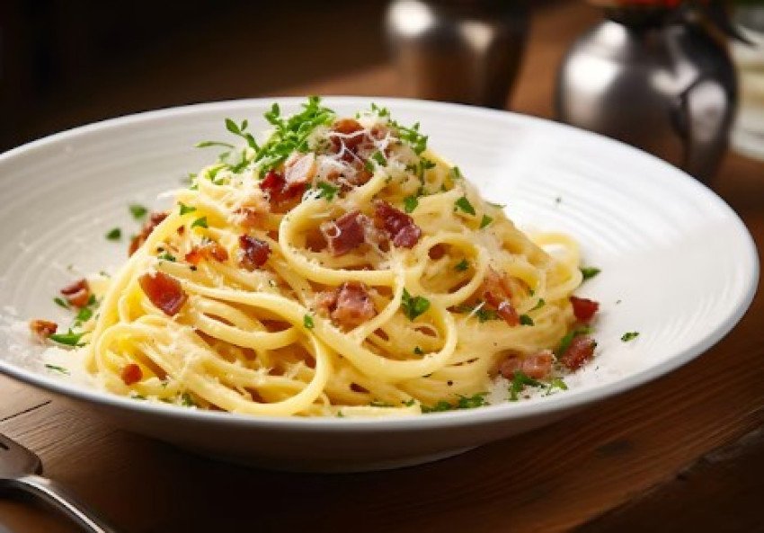 Krémové špagety so slaninou, cesnakom a parmezánom Krémové špagety so slaninou, cesnakom a parmezánom