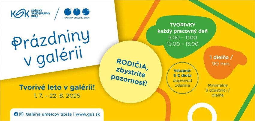 Prázdniny v galérii - tvorivé dielne! Prázdniny v galérii - tvorivé dielne!
