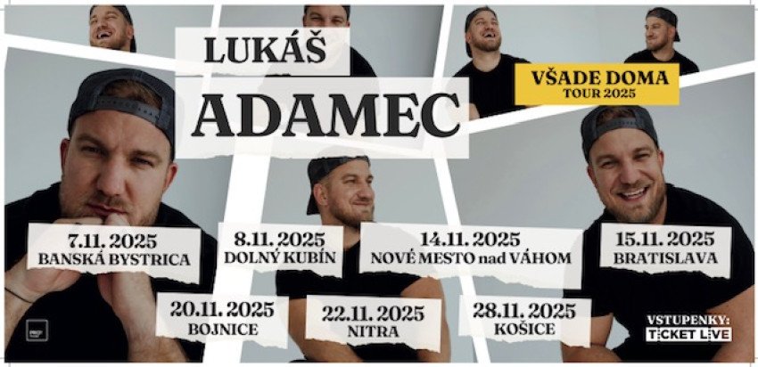 Lukáš Adamec v novembri vyráža na Všade Doma Tour