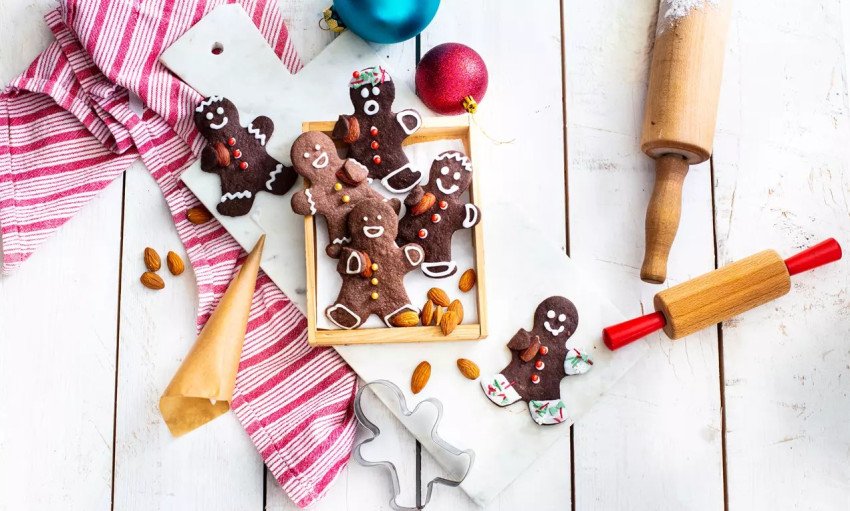 Vianočné kakaové sušienky – vegánske