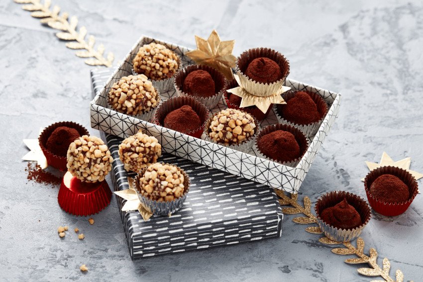 Krokantové čokoládové pralinky