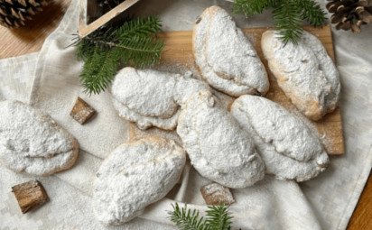 Tvarohové mini štóly s marcipánom