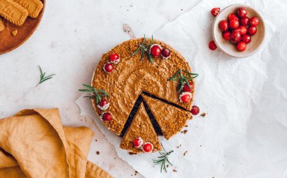 Sušienkový cheesecake s brusnicami