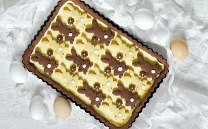 Tvarohový zajačikový koláč