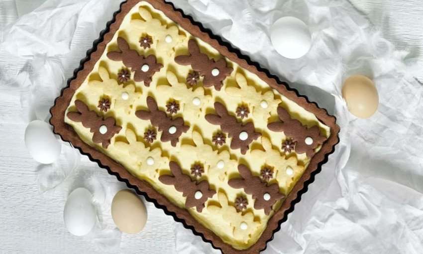 Tvarohový zajačikový koláč