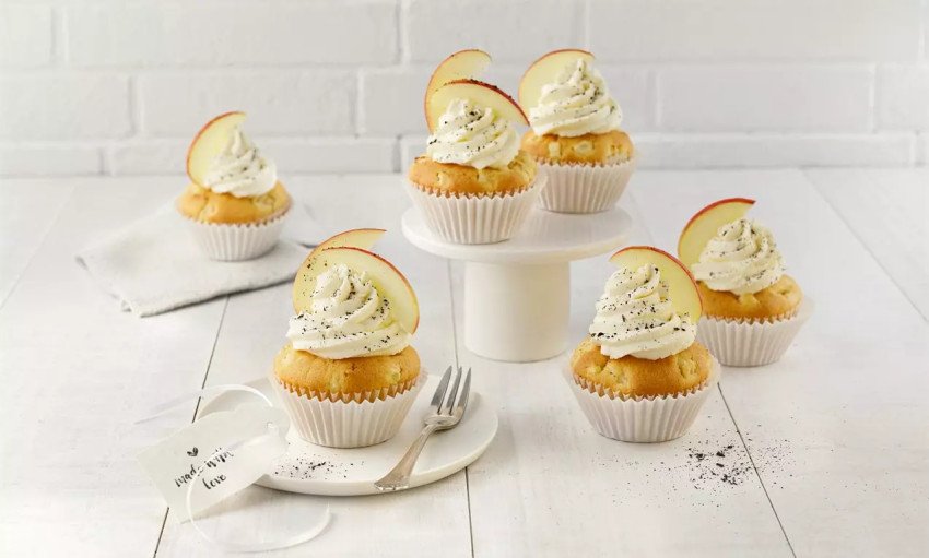 Vanilkovo-jablkové cupcakes