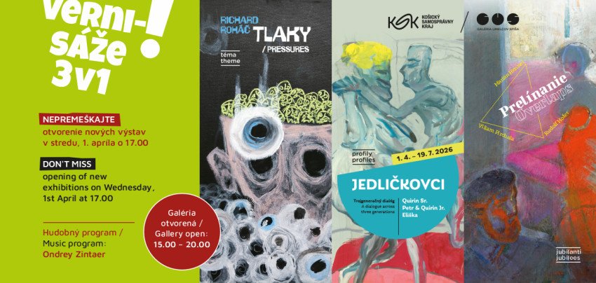 Jarné vernisáže výstav "3v1" už v stredu, 1. apríla!
